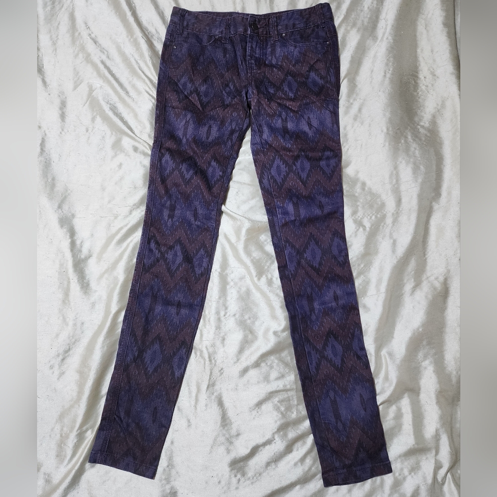 Women's Free People Purple Aztec Print Skinny Jeans